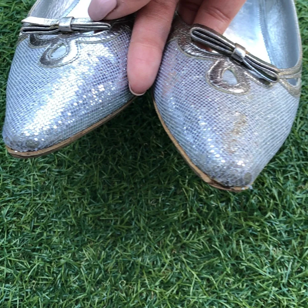 Miu Miu silver glitter flats size 39 or 9